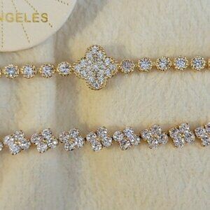 EyeCandy Gold Tone Bracelet, 2 Pairs